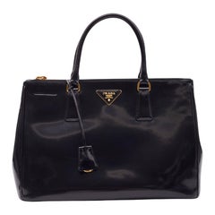 Prada Black Patent Leather Galleria Tote Bag