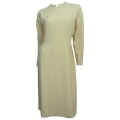 1970's Pauline Trigere Lemon Dolman Sleeve Dress 12