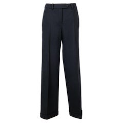 Christian Dior Navy Blue Blended Wool Pants
