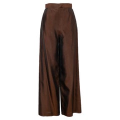 Vintage Féraud Brown Silk Organdie Pants