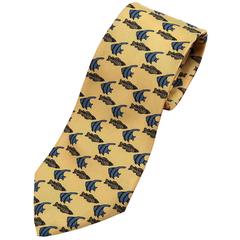 Rare Hermes Vintage Silk Tie 'Angel Fish' in Original Hermes Box