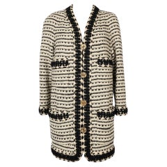 Chanel Black and White Tweed Coat