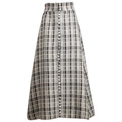 Donald Brooks 1960s Vintage Full Length Gray Wool Maxi Skirt with Silk Lining 4