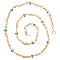 Vintage Chanel Golden Metal Sautoir / Necklace, 1980