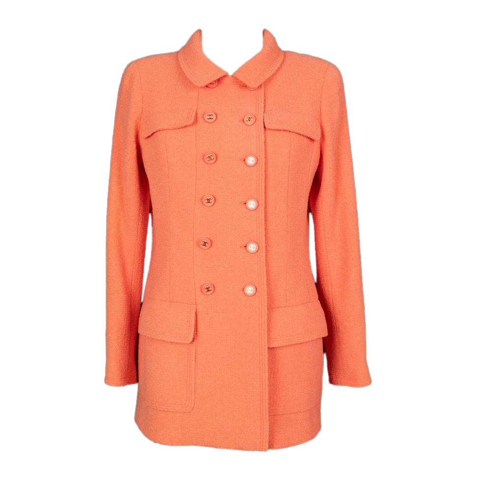 Chanel Tweed Blended Wool Jacket For Sale