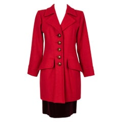 Vintage Yves Saint Laurent Velvet and Wool Suit Haute Couture