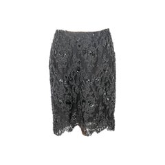 Christian Lacroix Black Lace Skirt 