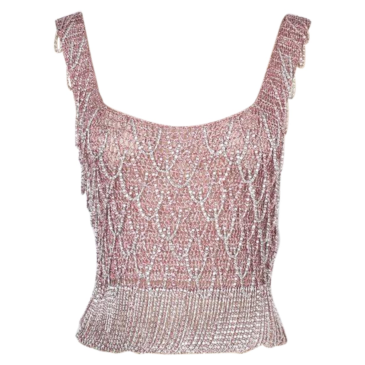 Azzaro Silvery and Pink Lurex Top, 1970s For Sale
