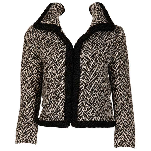 Ben Zuckerman 1960s Vintage Wool Tweed Jacket with Persian Lamb Fur ...