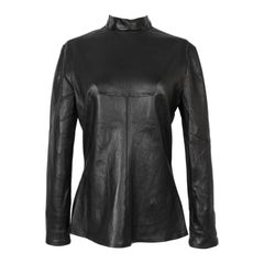 Top en cuir d'agneau noir Christian Dior