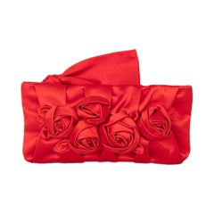 Used Valentino Red Silk Handbag  