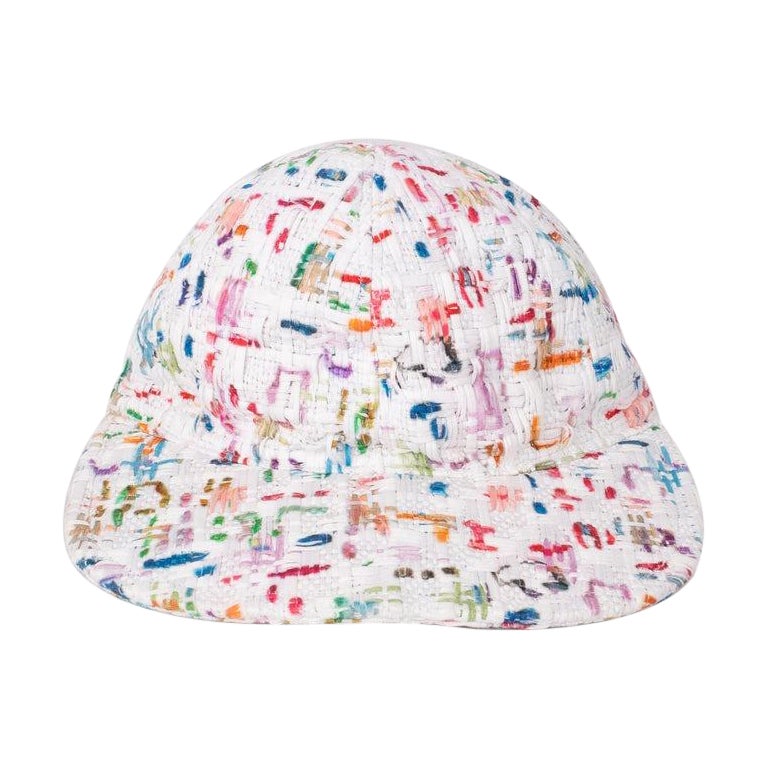 Chanel Multicolored Tweed Cap / Hat For Sale