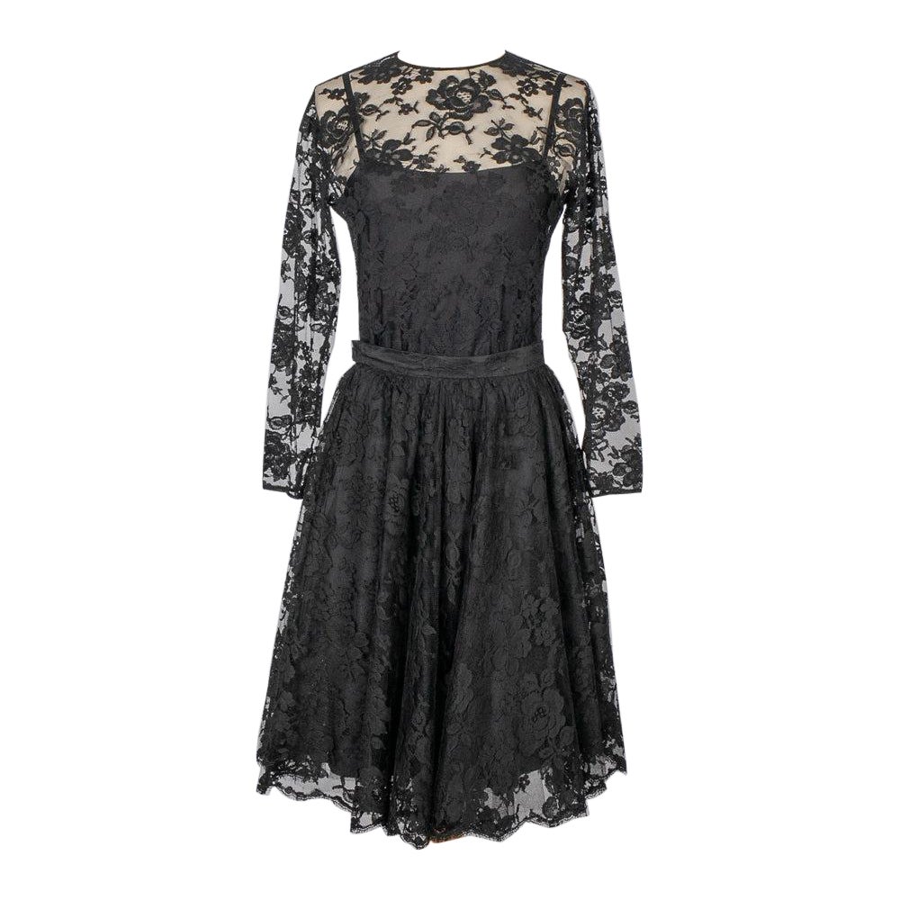 Christian Dior Black Lace Set For Sale