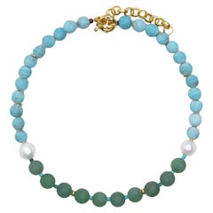 Halskette aus Perlen und Keramikperlen - The Almond Blossoms II von Bombyx House