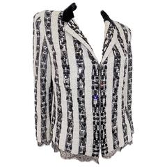 CHANEL Tweed Lesage Jacket w/ Swarovski Crystals 8
