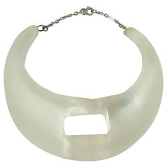 Alexis Bittar White Lucite Choker Necklace