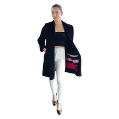 Chic 1960s Lilli Ann Black Wool Colorful Silk Ribbon Lining Retro 60s Jacket