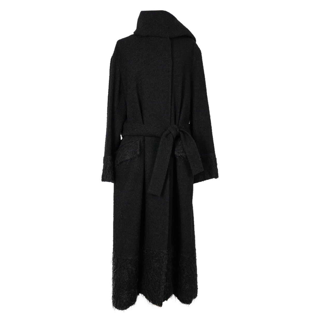 Christian Dior Black Coat with Asymmetrical Collar, 2009 For Sale