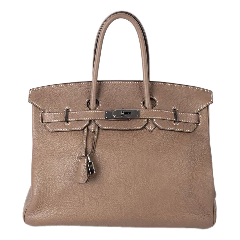 Hermès Taupe Leather Brikin Bag For Sale