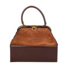 Retro Christian Dior Suede and Leather Bag 