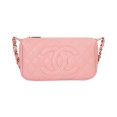 Chanel Pink Quilted Caviar Grain Calf Leather Shoulder Bag, 2004/2005