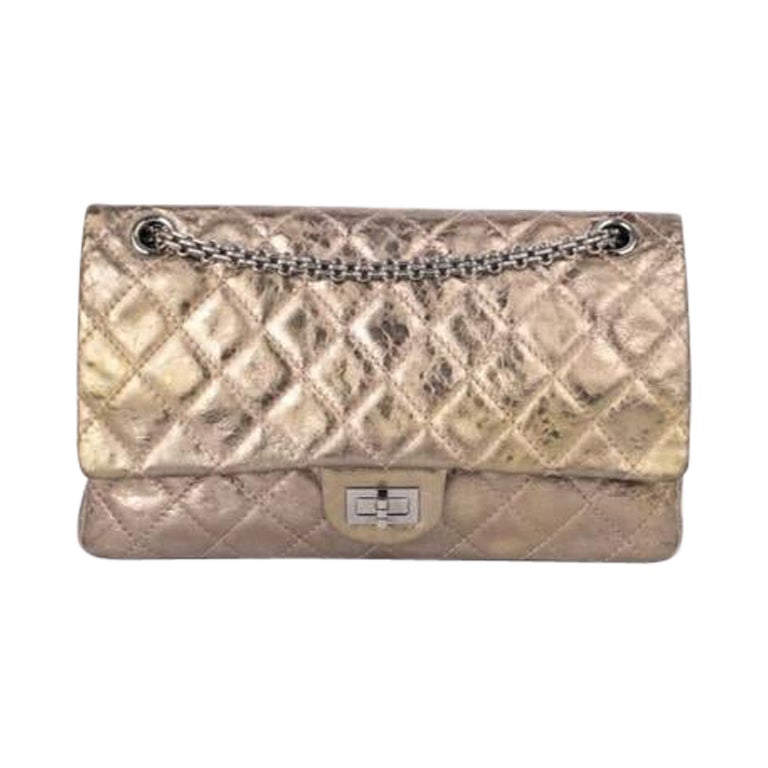 Chanel Golden Quilted Aged Calfskin Jumbo 2.55 Bag, 2006/2008 For Sale