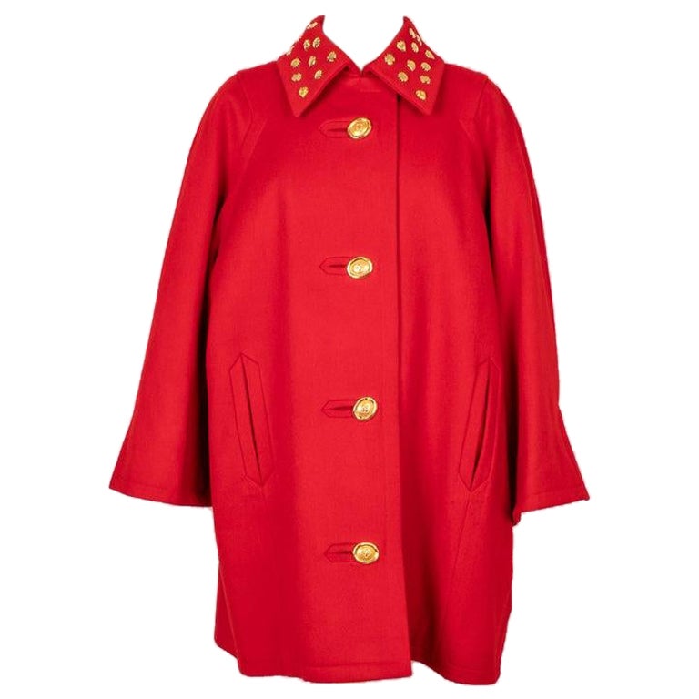 Christian Lacroix Red Wool Coat For Sale