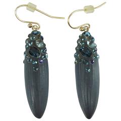 Alexis Bittar Blue Rhinestone Drop Earrings 3