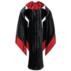 JEAN PATOU c.1970's JEAN PAUL GAULTIER 3 Pc Velvet Collar Wrap Cape Dress Gown 11