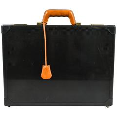 Hermes $16000 Graphite Carbon Fiber 18k Gold Plated "Attache" Briefcase