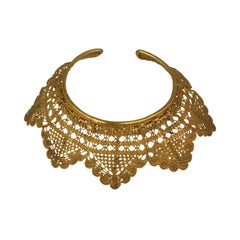 Vintage Dominique Favey Gilded Bronze Lace Collar