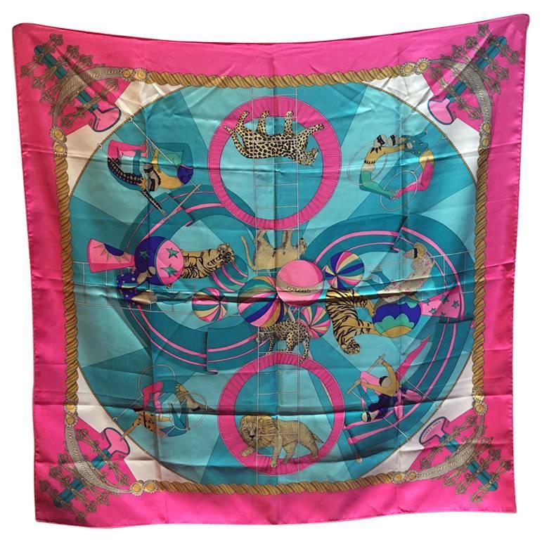 Hermes Vintage Circus Silk Scarf c1980s