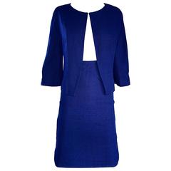 1960s Lilli Ann Navy Blue Vintage 60s Wool Classic and Chic Skirt Suit Ensemble 12