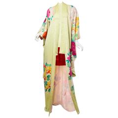 Hand Painted and Embroidered Japanese Kimono