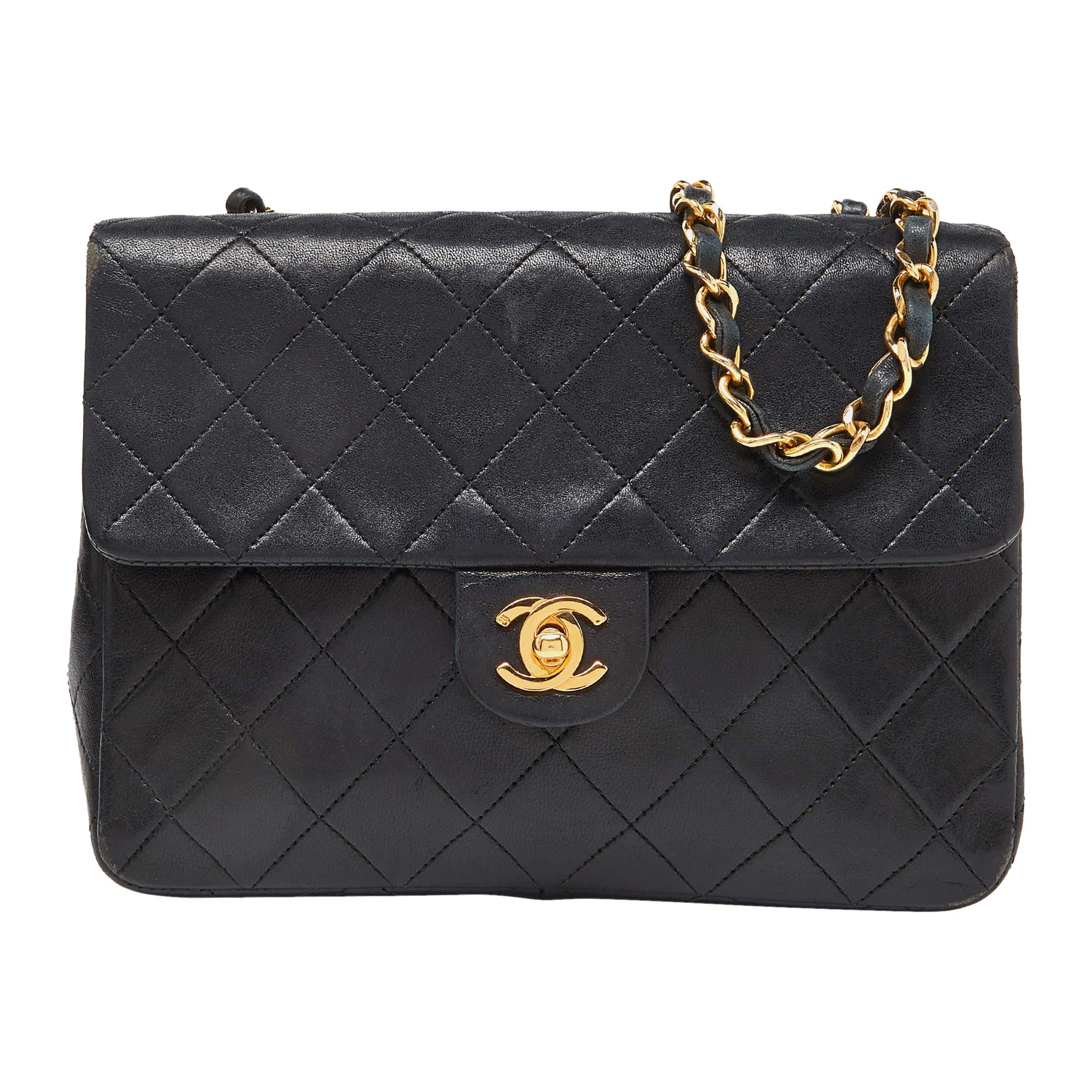 Chanel Black Quilted Leather Vintage Flap Shoulder Bag
