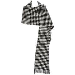 Yohji Yamamoto Black And White Wool Tartan Fringed Shawl, Autumn - Winter 2003 3