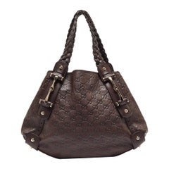 Gucci Dark Brown Guccissima Leather Small Pelham Shoulder Bag