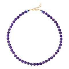 Purple Chalcedony Beaded Necklace - by Bombyx House