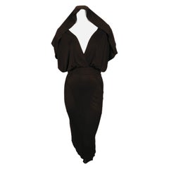 sehr seltenes 1984 AZZEDINE ALAIA ikonisches Jersey-Kleid mit Kapuze
