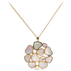 Chopard Happy Hearts Diamond Mother of Pearl 18k Rose Gold Necklace