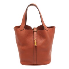 Hermès Cuivre Taurillon Clemence Leder Picotin Lock 22 Tasche