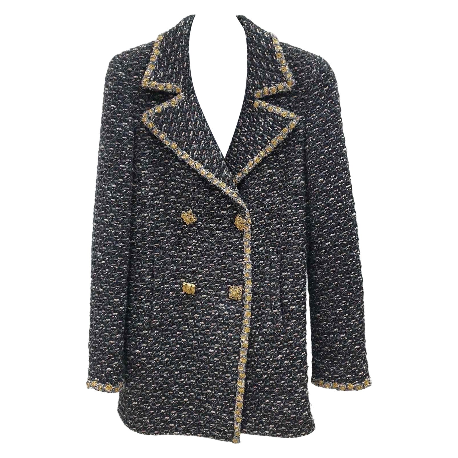 Chanel 11A  Paris Byzance Tweed Jacket Blazer Coat For Sale