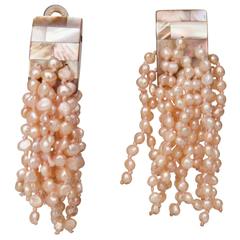 A Pair of 1980s Monies Pale-Pink Mother-of-Pearl Clip-On Earrings 12