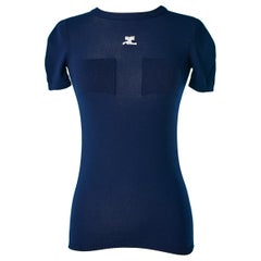 Navy blue tee-shirt Courrèges Circa 1970's 