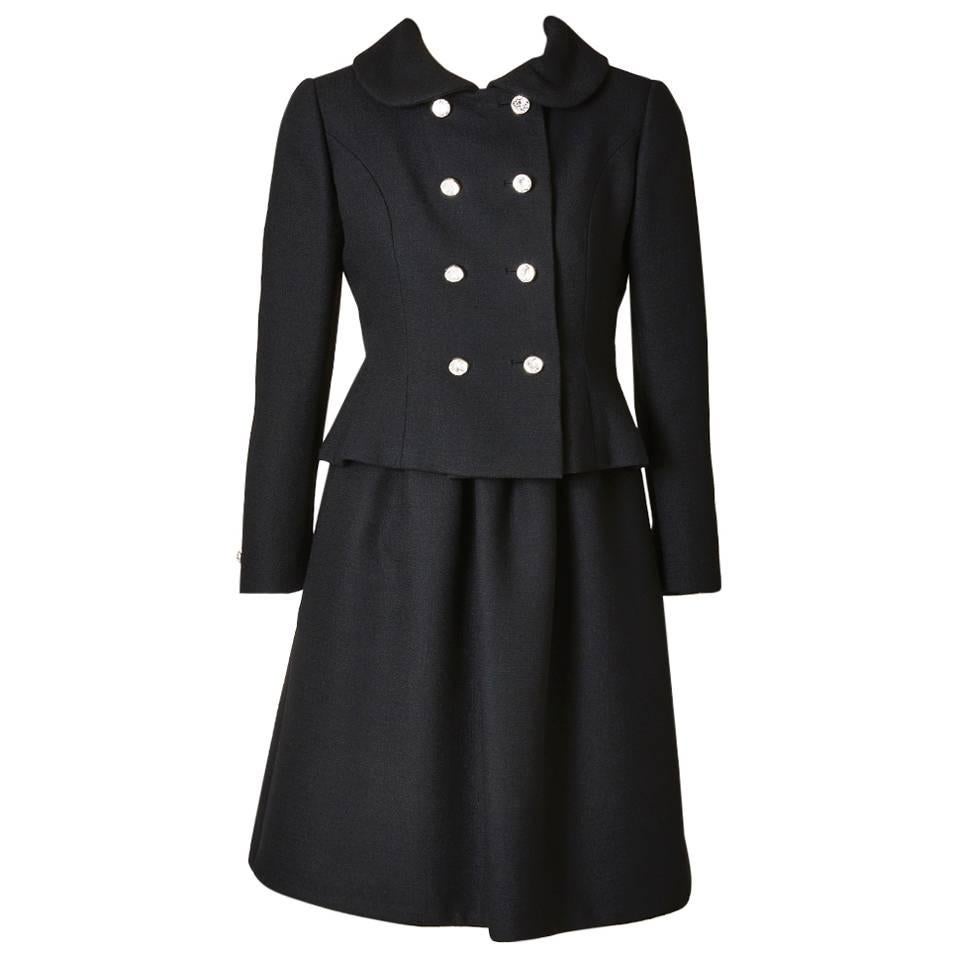 Norman Norell Wool Crepe Dress and Jacket DInner Ensemble