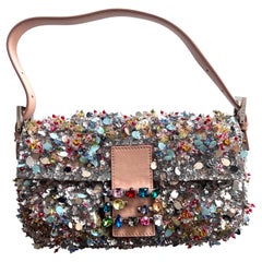 FENDI Multicolor diamond and sequin baguette