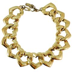 Yves Saint Laurent YSL Goldtone Heart Necklace 2