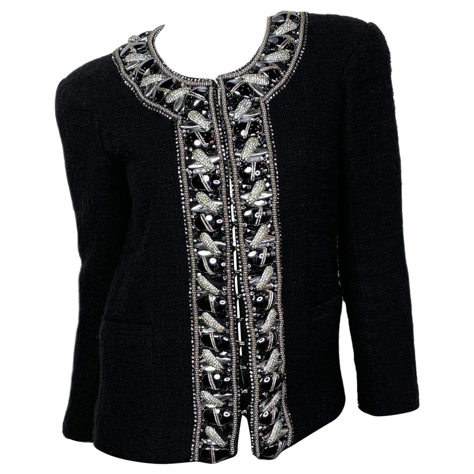 Runway Balmain Crystals And Faux Pearls Embellished Jacket, 2009 Spring RTW  For Sale