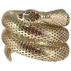 Vintage 1970s Whiting and Davis Mesh Snake Bracelet