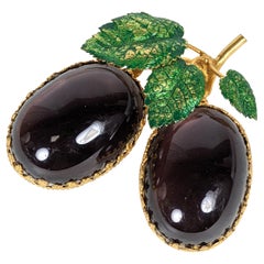 Large Countess Cis Double Plum Brooch